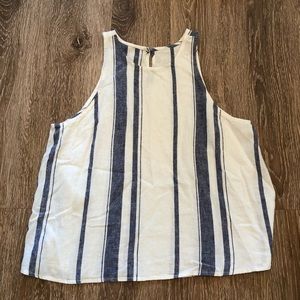 The Impeccable Pig White Navy Striped Top